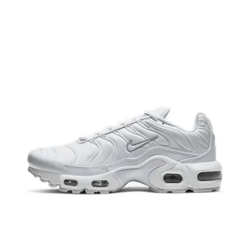 Nike Air Max Plus TN Women and Men Pure White Anti-slip, Abrasion-resistant, Air-cushioned Sports, Running Shoes CW7044-100